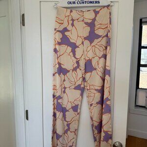 Alexis Willows Printed Wide-Leg Pants, Size M